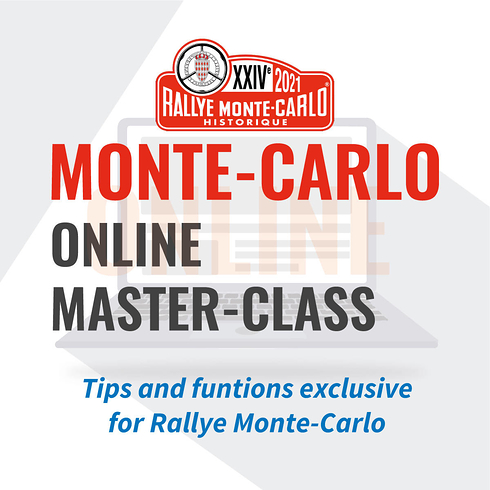 Master-Class en ligne. Spécifique pour le Rallye Historique de Monte Carlo