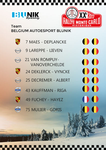 Belgique, Blunik Team et MonteCarlo 2017