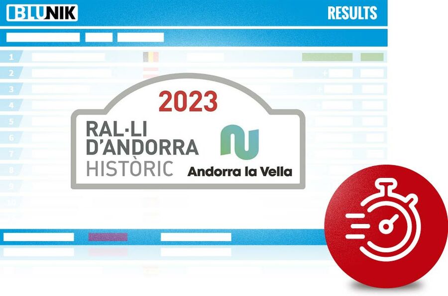 52è Ral·li d'Andorra Històric 2023 Classements